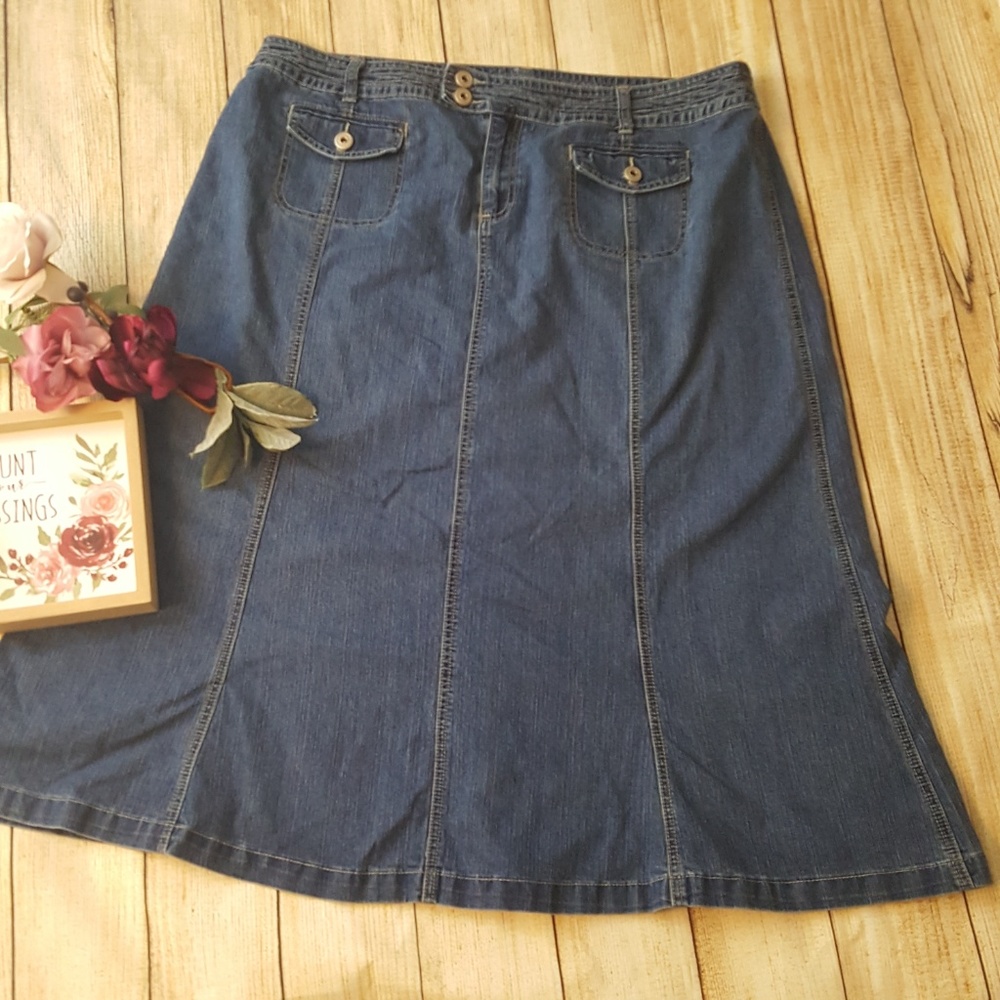 SWAK Jeans Denim Jean Skirt Plus Size 20W Long